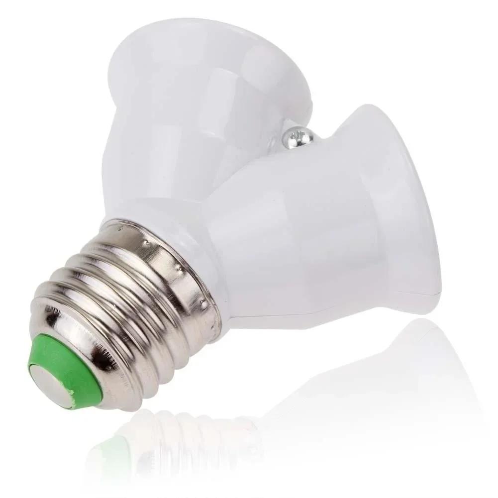 Screw E27 LED Base Light Lamp Bulb Socket E27 To 2-E27 Splitter Adapter Lamp Holder Socket Bulb Holder Lighting Accessories