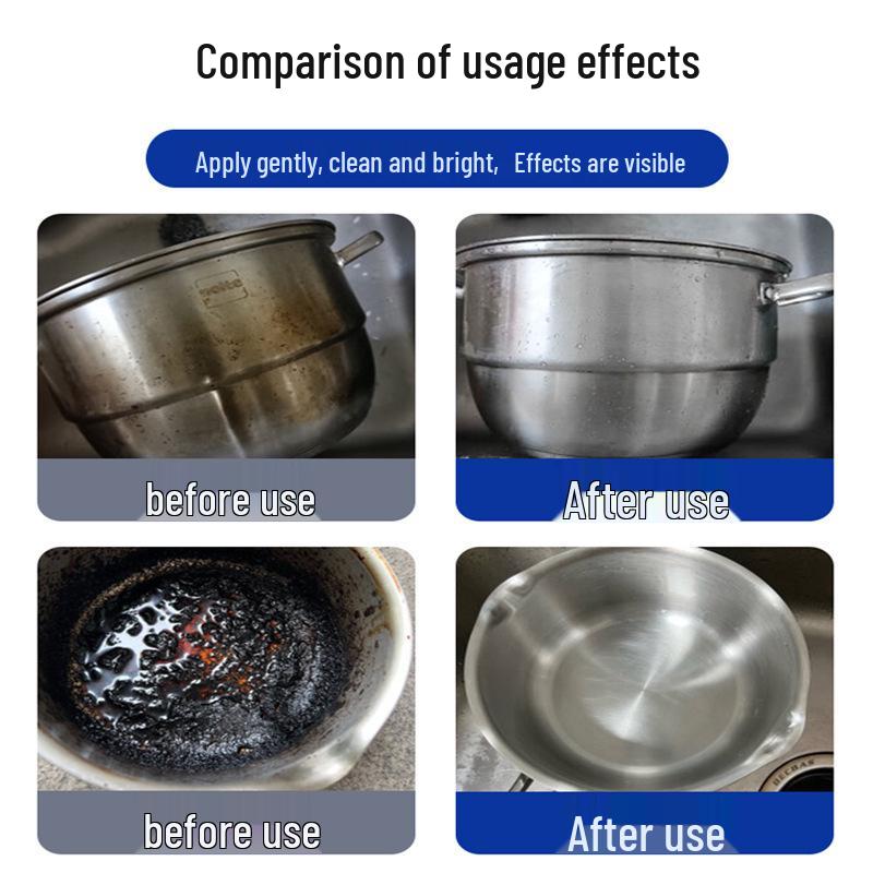Stainless Steel Cookware Cleaner: Powerful Degreasing Gel for Black Scale, Oil Stains, Descaling & Rust Removal