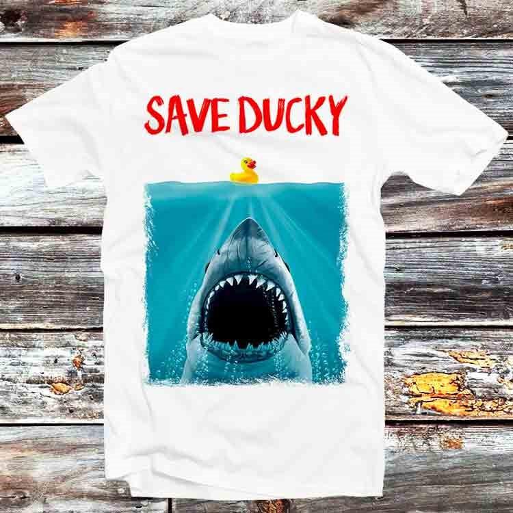 

Сохраните Пародийный Мем Челюсти Утки Смешной Стиль Культовый Фильм Футболка B979 2XL