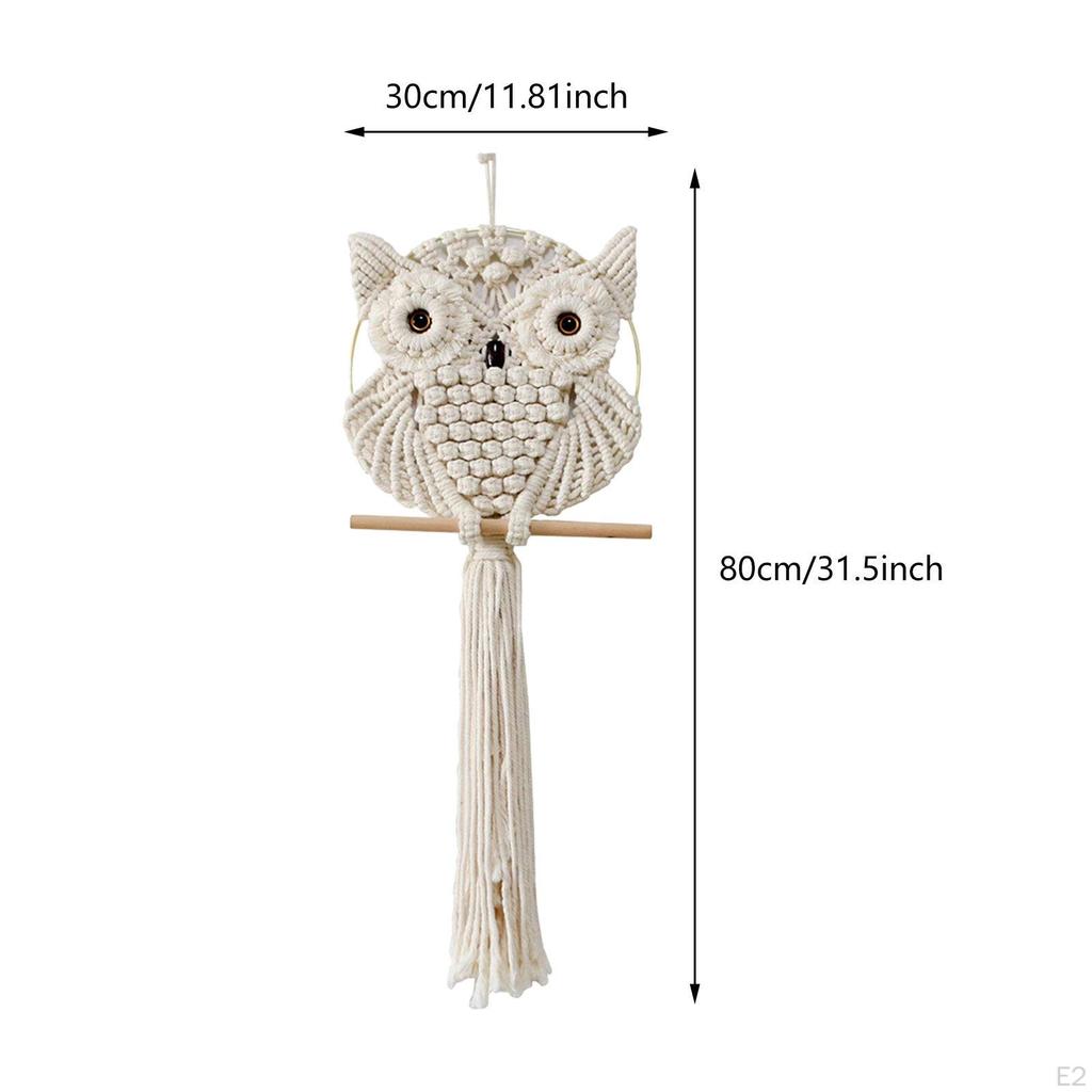 Decorazione da Appendere Macramè Gufo Boho per Dormitorio e Cameretta
