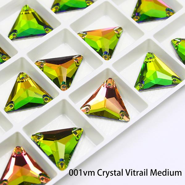 Dongzhou Triangle Sew-on Crystal Flatback Rhinestones Lead-free Crystal Beads for Garment Shoes Sewing Accessories