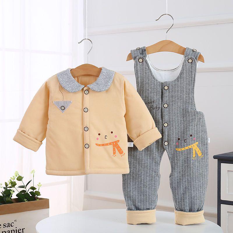 

Новорожденный Хлопковый Костюм Двойка: Осенне-зимний легкий комбинезон и куртка Size 80 (15-20 lbs)