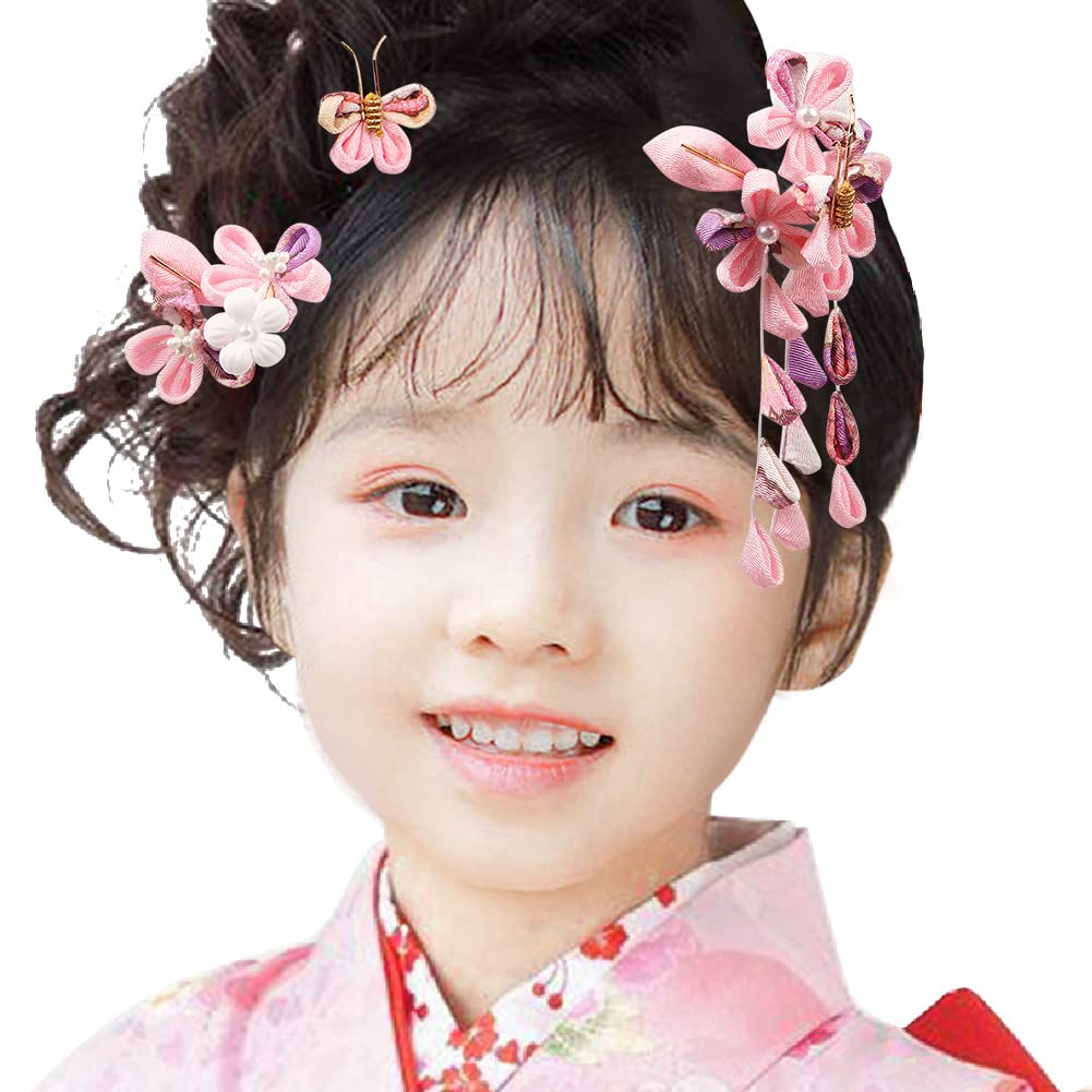 

OTAKUMARKET Hair Ornaments for and with Perfect for Graduations and for Girls Ages 5 4 Colors B Shichi-Go-San Coming-of-Age Ceremonies, Furisode,