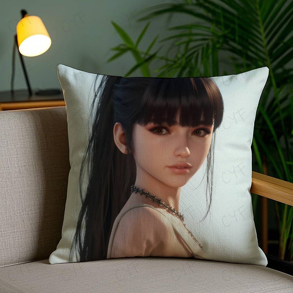 Hot Game Anime S-Stellar Blade Pillow Case Anti-Dustmite Pillowcase Invisible Zipper Silky Short Plush Sofa Cushion Cover