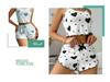 Pigiama a coste alla moda con stampa di ciglia a forma di cuore per donna