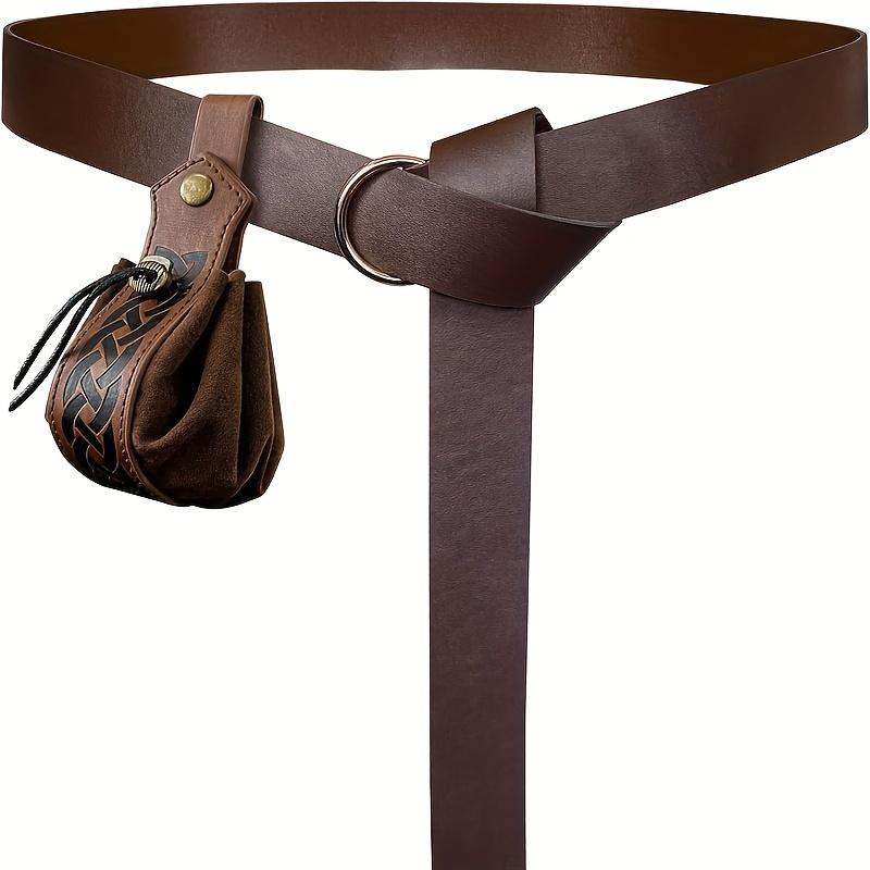 1pc/2pcs Renaissance Faux Leather Belt and Wallet Set Viking Warrior Role-playing for Men and Women Suitable for Halloween LARP