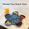 Divided Rotating Snack Serving Tray with Compartments