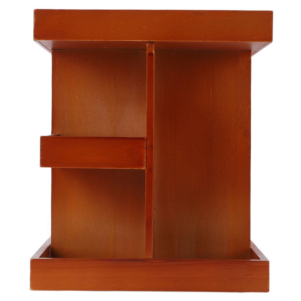 360° Rotating Makeup   Wooden Multi Compartments Desk Storage Rack Cosmetic Display Case for Skincare Perfume Bedroom