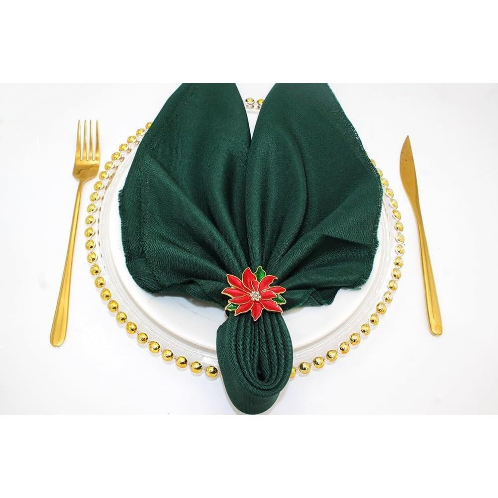 Holiday Table Decor Rose Napkin Rings Polished Interior Non-snag Interior Elegant Table Decor For Dining Tableware