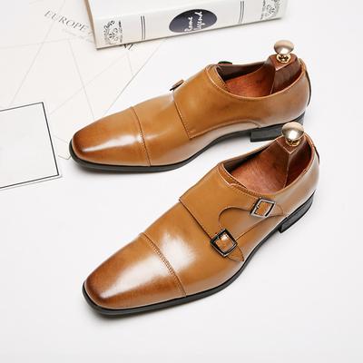 Retro Business Formale Herren Lederschuhe Echtes Leder Schuhe Mönch Schnalle Schuhe