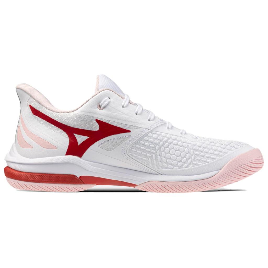 Mizuno AC Cushioning Abrasion Resistant Cushioning, Wear Resistant Low top Tennis Shoes Women's White/Red 61GA267162