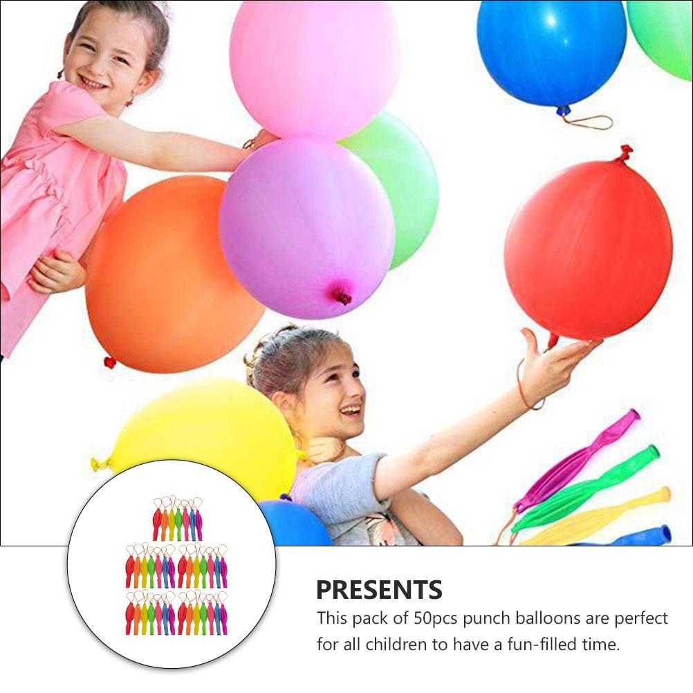 50 Pcs Pat The Ball Punch Balloons Party for Girls Toy Kids Prop Emulsion Gifts Stocking Fillers Child Children’s Toys