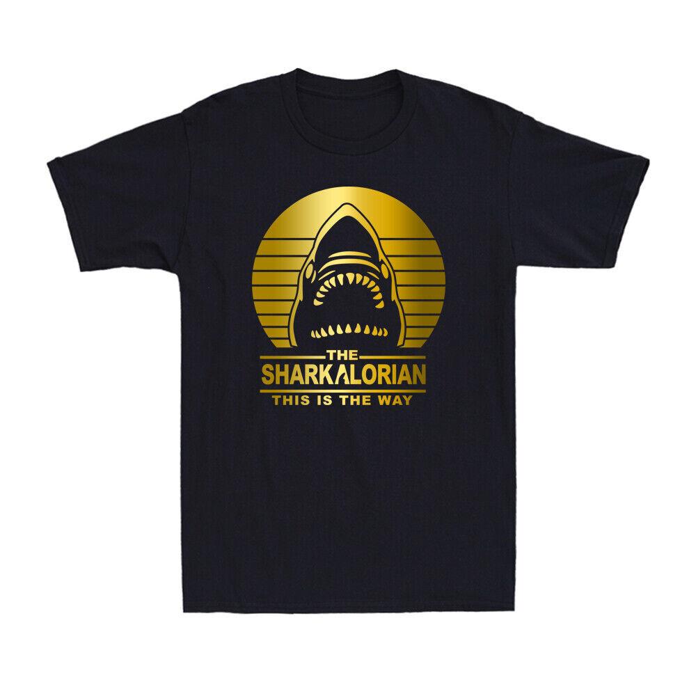 The Sharkalorian This Is The Way Funny Shark Lovers Golden Print Men T-shirt M