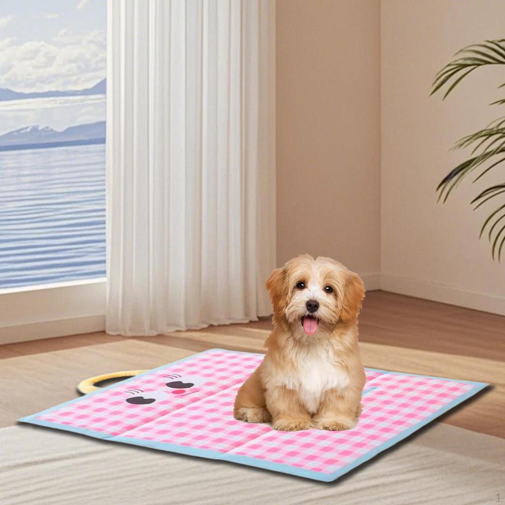 Cooling Carpet for Pets Tafl Cool, Compact Versatile Machine Washable, Portable Handle Pad Cats of