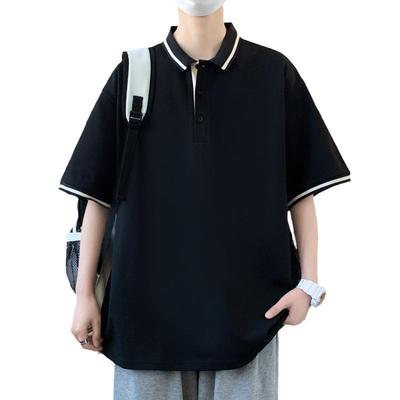 Oversized POLO Shirt for Men's Short Sleeved T-shirt with A Lapel Collar and Casual Half Sleeved Loose Fitting Upper Garment