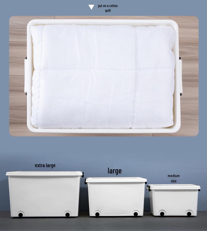 Yangyangyu Plastic Storage Box with Wheels - Solid Color, Thickened Design for Clothes and Underwear.