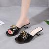 2025 Women's Fashion Fairy-Style Thin-Heeled Toe-Revealing Mid-Heel Sandals