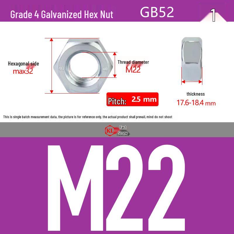 Galvanized Hex Nuts, Flat Washers, Spring Washers in M2-M48, Blue and White Zinc Coated