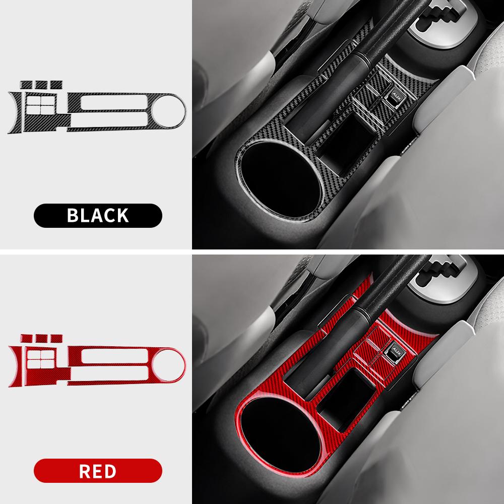 Carbon Fiber Dashboard Trim Kit for Toyota Yaris 2006-2011, Center Console & Panel Accents, Black/Red