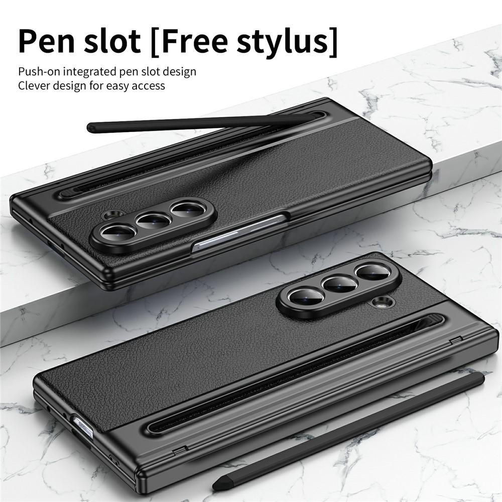 Case for Galaxy Z Fold7 - PC+Leather/PU, Black