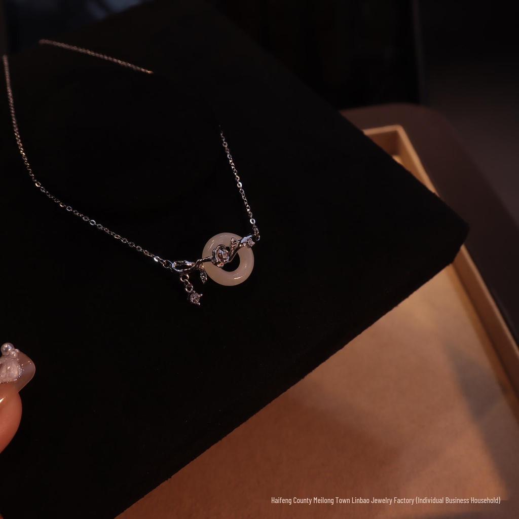 Sterling Silver Rose Clavicle Necklace for Women