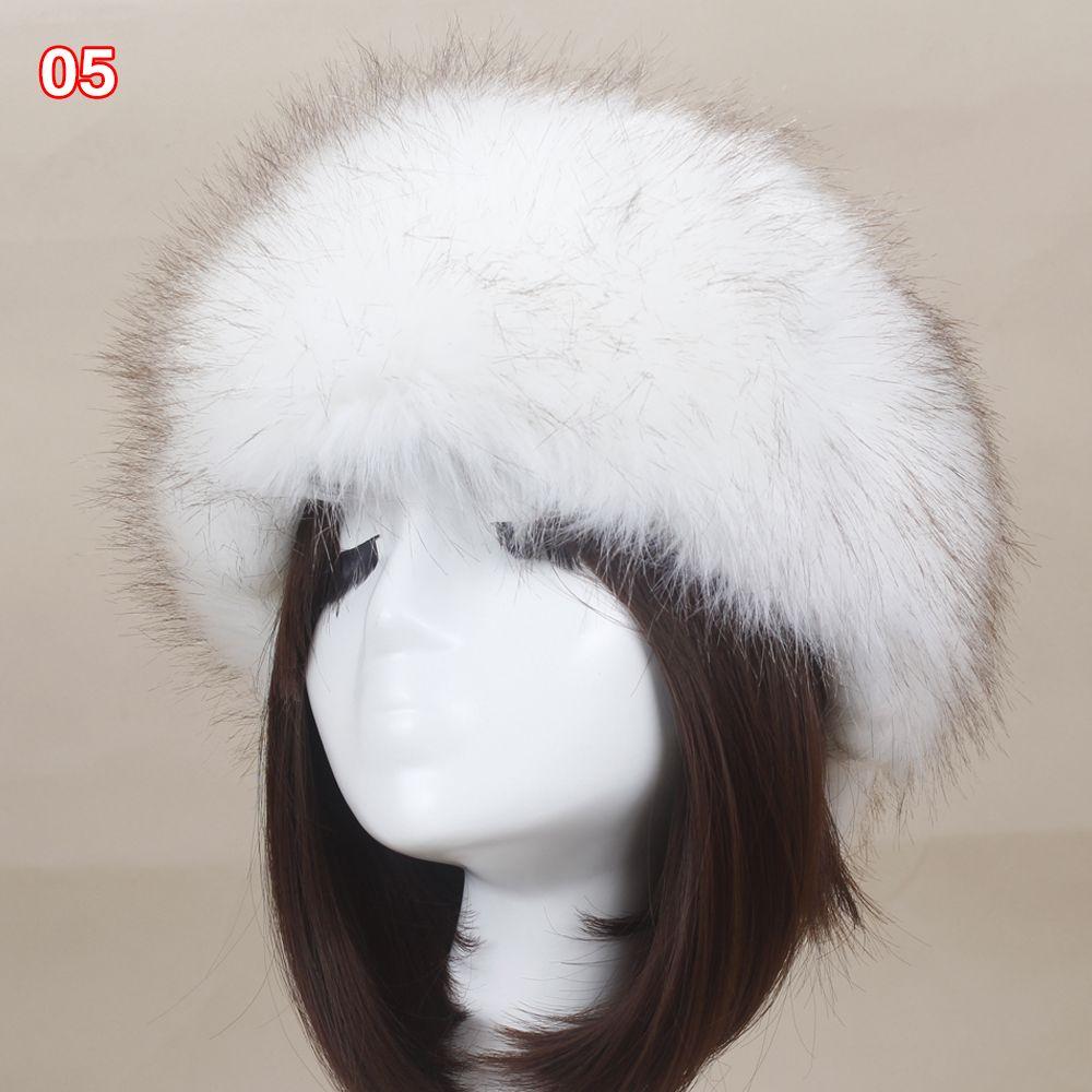 Fashion Winter Earwarmer Thick Fluffy Women Russian Cap Headband Hat Faux Fur
