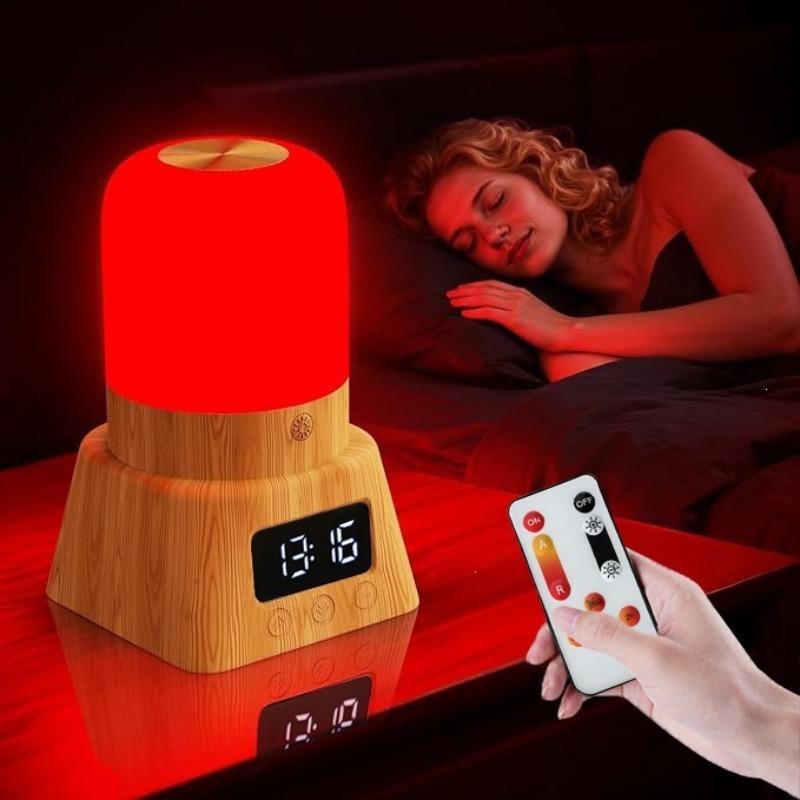 Rote Bernsteinfarbene LED-Nachtlicht Touch-Steuerung Wiederaufladbar Nachttisch-Umgebungslicht Kein Blaulicht für Schlafzimmer