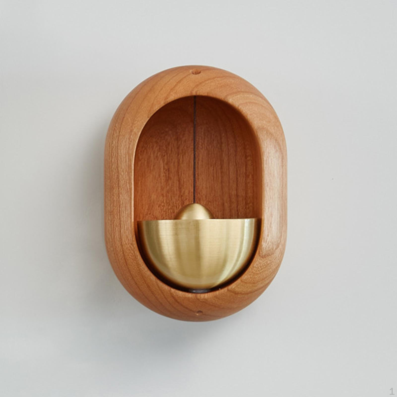 Handcrafted Wind Chime Suction Doorbell Brass Decorative Creative Walnut Retro Style for Cherry wood
