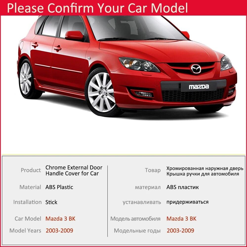 Pentru Mazda 3 BK Sedan Hatch MPS 2004 2005 2006 2007 2008 2009 Luxuriou Chrome pentru acoperirea mânerului ușii Set de ornamente Accesorii pentru stilul mașinii