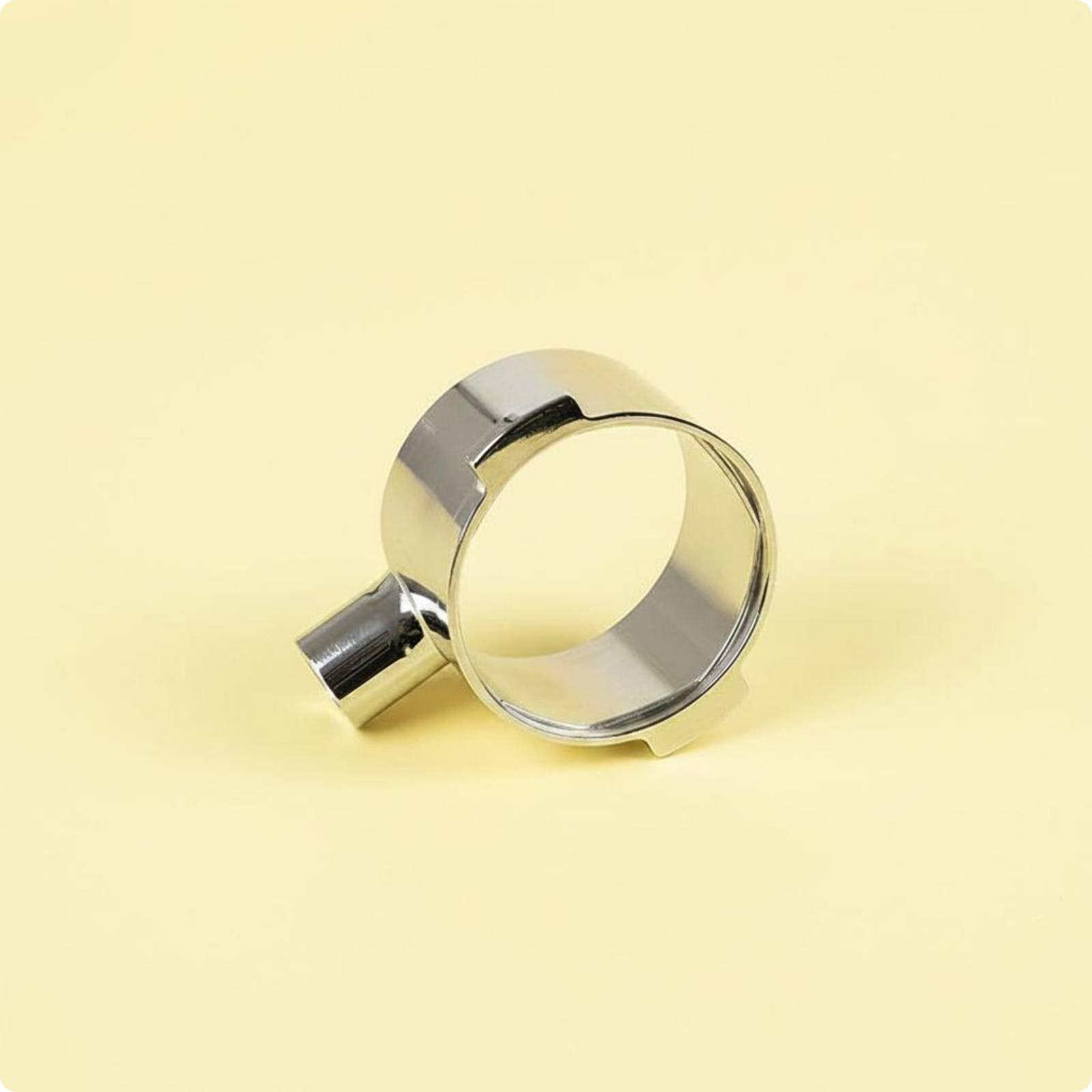 51mm Bottomless Portafilter 304 Stainless Steel 51mm Portafilter Espresso Machine Handle Head Rust-Resistant for Baristas