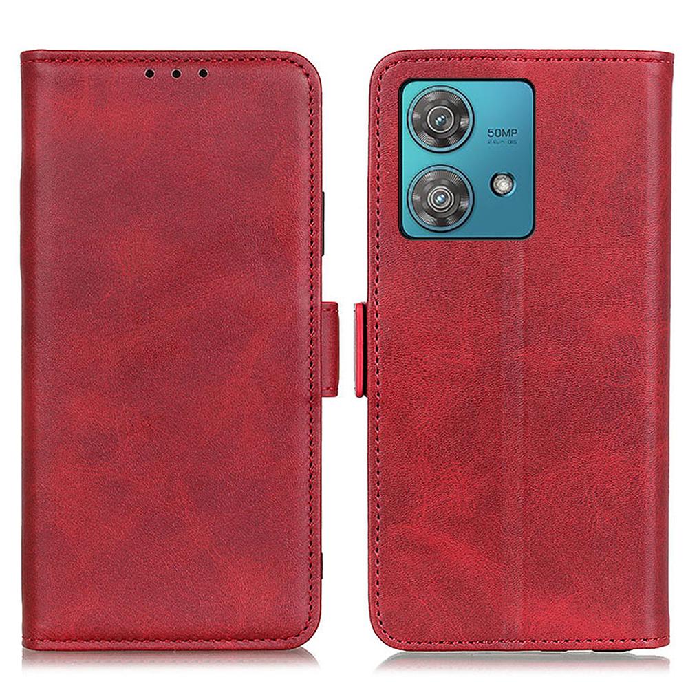 For Motorola Edge 40 Neo 5G Case Leather Wallet Stand Cowhide Texture Phone Cover