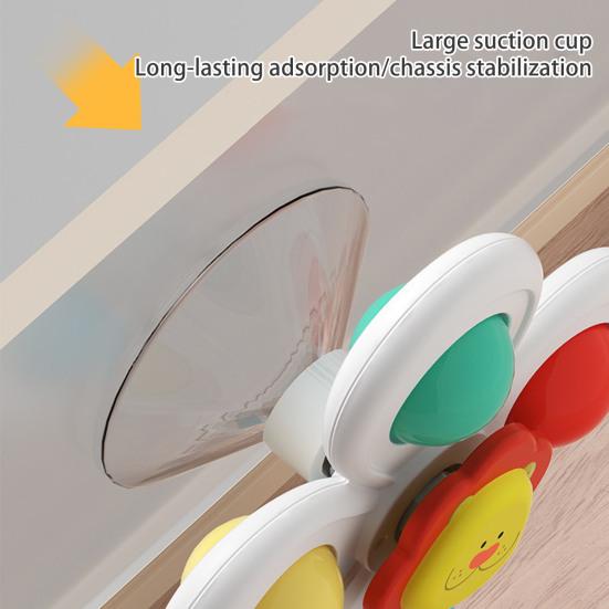 3Pcs/Set Baby Spinner Toy with Suction Cup Mushroom Lion Dinosaur Educational Table Bath Infant Spinning Fidget Toy Toddler Gift