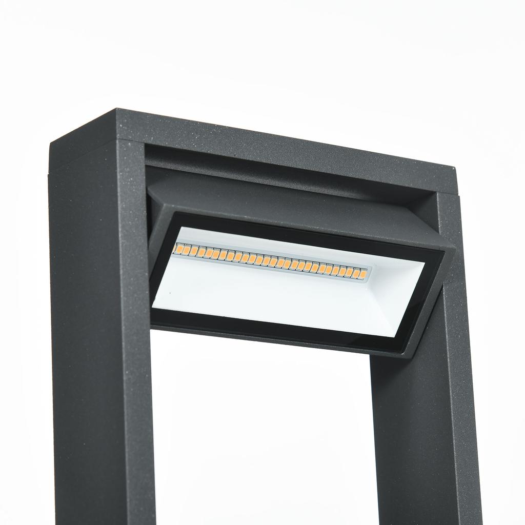 Garden Lamp, Path Light, Post Light with LEDs, Weather-Resistant, 16cm x 5cm x 90cm, Dark Grey