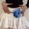 Weaving Waist Belt for Women Bohemian Style Braided Dress Belt with Flower