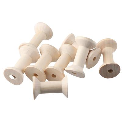 20PCS Empty Thread Unfinished Wood Spools Wooden Natural Wire Weaving Bobbins  Sewing Machines