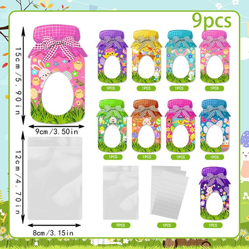 Easter Cards For Kids Bunny Greeting Cards 18 Pieces Candy Cards With Sealing Treat Bag Spring Mason Jar Party Favors Spring