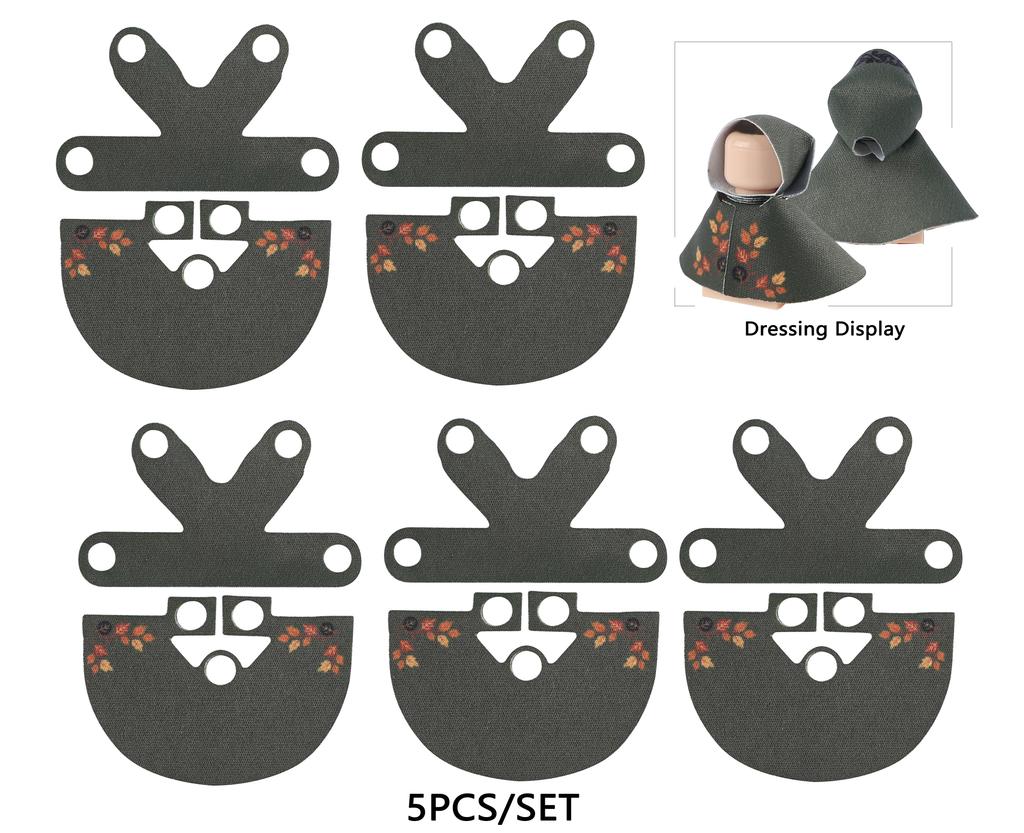 MOC Officer Cape Byggklossar Kit Medeltida Lejonriddare Figurer Tillbehör Sjal Imitation Päls Kläde Klossar Leksaker Pojkar Gåva