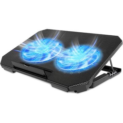 Laptop-Kühlkissen mit einstellbarer Höhe, zwei 5,5-Zoll-Lüftern, 2 USB-Anschlüssen, geeignet für 12-15,6-Zoll-Laptops