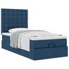 Ottoman Bed with Mattress Blue 90 x 190 cm Fabric