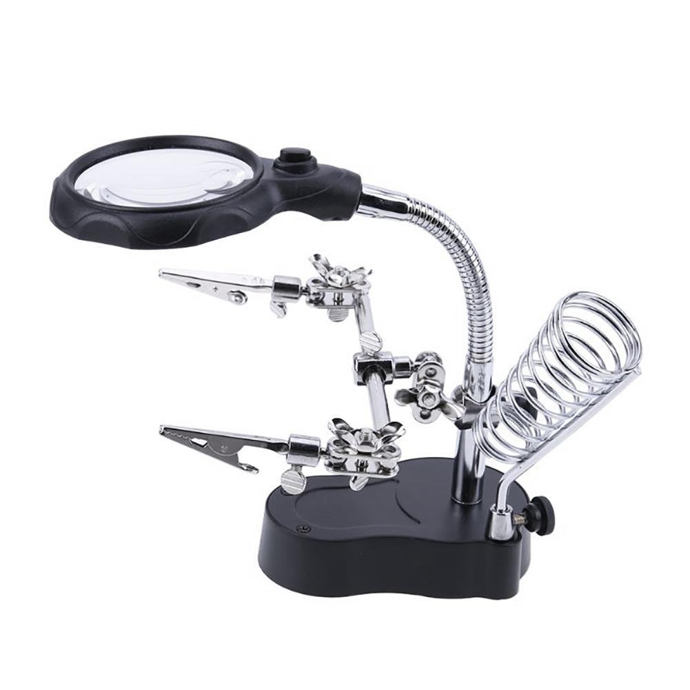 

Desktop Magnifier Welding Magnifying Glass LED Holder Soldering Repair Tool with Auxiliary Clip