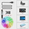 5V RGB Music LED Strip Kit, WiFi Smart Light, USB-Powered, Voice & Bluetooth Controlled.