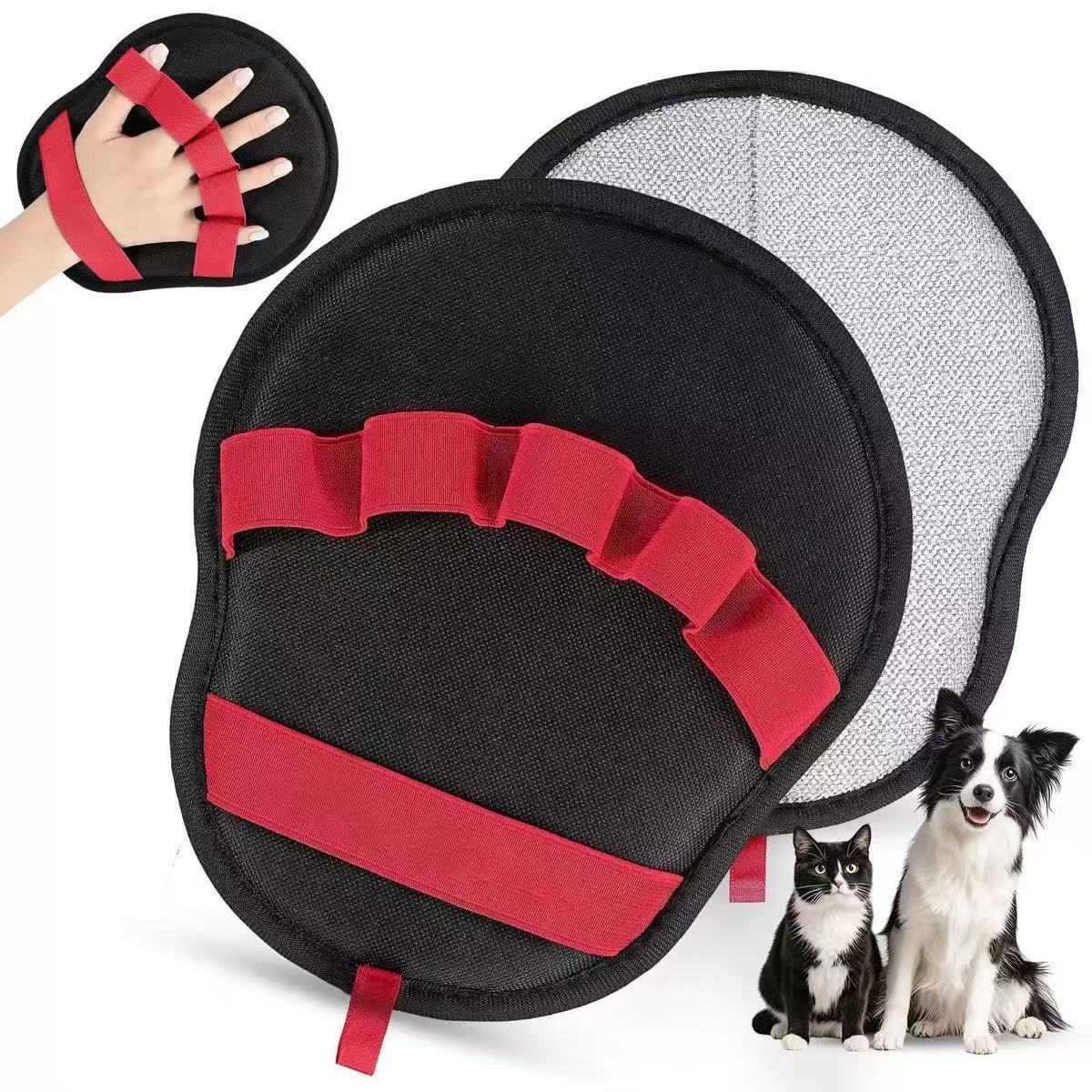 

Pet Hair Removal Gloves Static Electricity Brush For Cats And Dogs Double Sided Cat Hair Cleaner Scraper Tool For Home красный