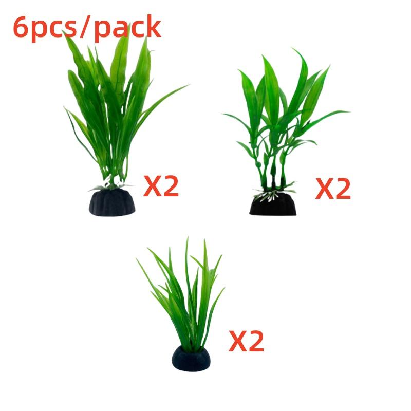 

6pcs Packs Aquarium Plants, Fish Tank Decoration green Artificial Fish Tank Decorations For Household And Office Aquarium