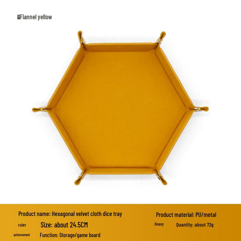 Hexagonal PU Dice Tray & Storage Box for Board Games and Accessories