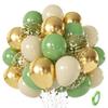 12inch-50pcs Blue Gold Green and Pink Balloon Set, Suitable for Weddings, Birthdays, Popular Parties, Bridal Showers