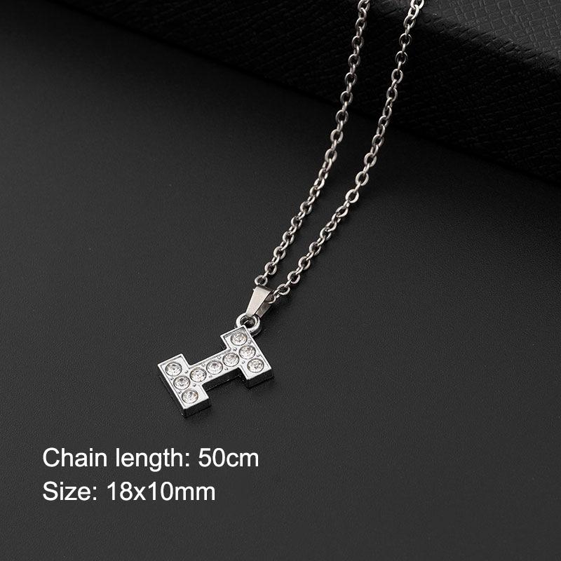 Women Shining Zircon A Z Letter Pendant Necklace 1Pcs Adjustable Clavicle Chain Personalized Jewelry for Birthday Present