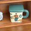 Cute retro boy and girl mugs, couple high-value ceramic drinking cups, birthday gifts for girlfriends