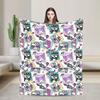 kawaii Hello Kitty Blanket Cute Cartoon Flannel Throw Blankets Home Couch Portable Lightweight Bedspreads