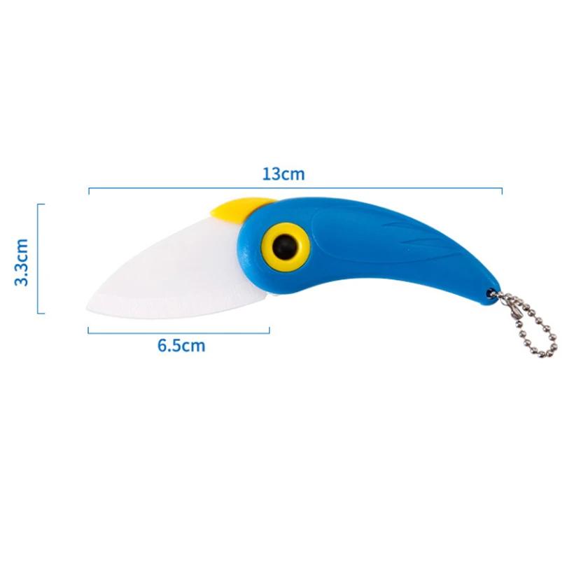 1 Stück Tragbares Faltkeramikmesser Mini Gemüse Küchenschneider Schäler Multifunktional Vogel Picknick Mittagessen Schneiden Scheibe Obst Besteck