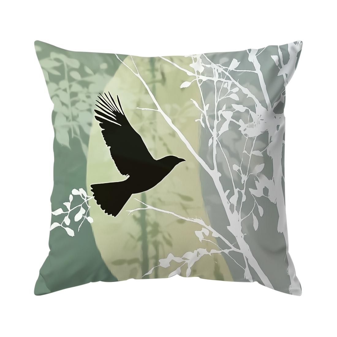 Witte groene bloemen planten Kussens Kussensloop Polyester Kussenhoes Plaid Kussenbank Decoratie Kussenhoes Huis Auto Decor 45x45cm beige